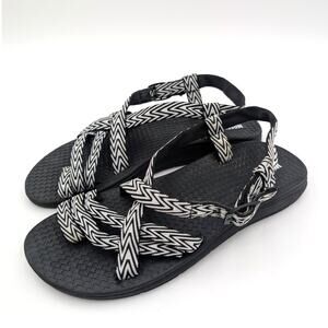 Chaco Z2 Classic Sport Sandal Women's Black Cream Chevron Size US8 EU39